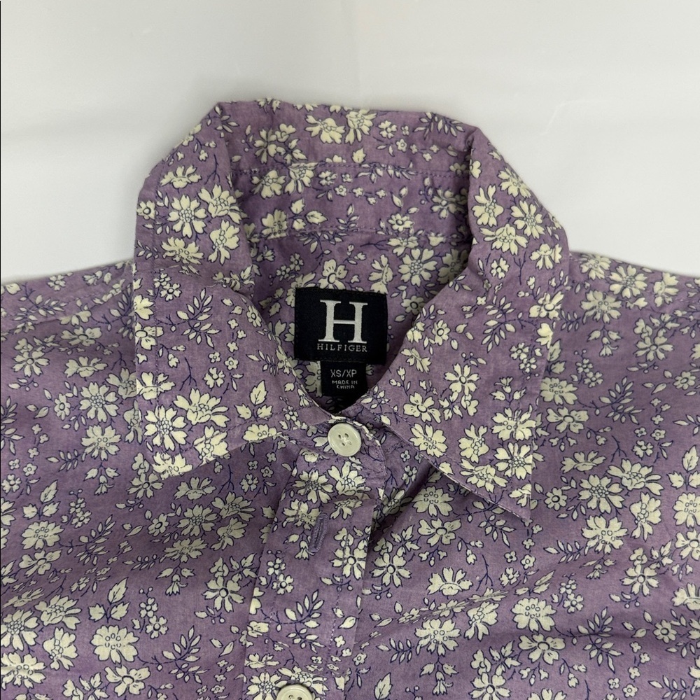 Tommy Hilfiger Lavender Floral Button Down Shirt - Picture 3 of 4